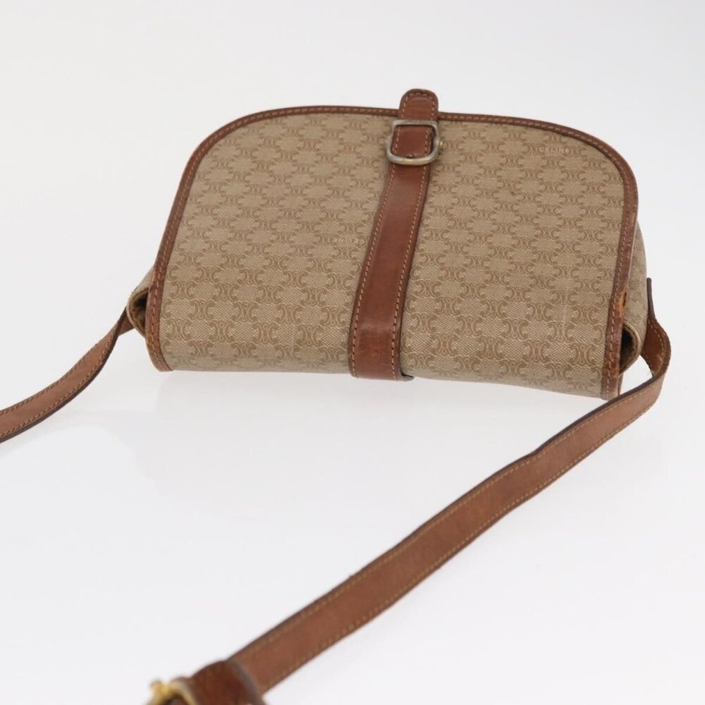 Authentic CELINE Macadam Canvas Shoulder Bag PVC Beige Gold - Picture 13 of 16